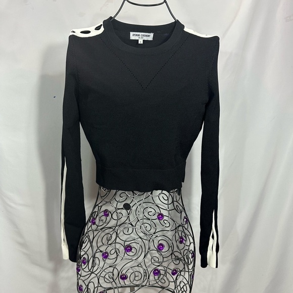 Opening Ceremony black and white cutout cropped sweater size S - Picture 1 of 9